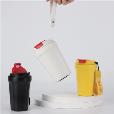 Rozsdamentes acél vákuum szigetelt pohár - Utazó kávés bögre kiömlésmentes fedél 17 uncia